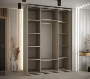 Elegant Dakota IX Sliding Door Wardrobe 1700mm - Stylish Storage with Mirrored Door, Hanging Rails, and Shelves H2350mm D600mm