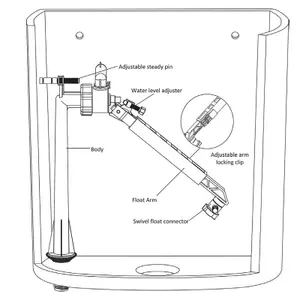 SPARES2GO Bottom Entry Valve 1/2" Straight Toilet Cistern Filling Inlet + 6" Ball Float Kit