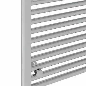 Rinse Bathrooms Prefilled Electric Thermostatic Heated Towel Rail Bathroom Radiator Straight with 800W Timer Chrome 1600x600mm