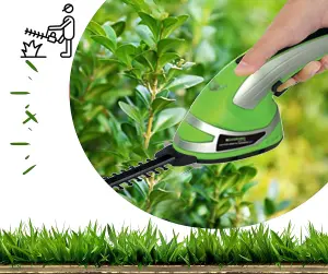 AAMEN Cordless Grass Shear & Hedge Trimmer, 2-in-1 Electric Hand Held Hedge Trimmer