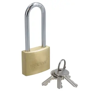 38mm Long Shackle Brass Padlock Security Lock with 3 Keys