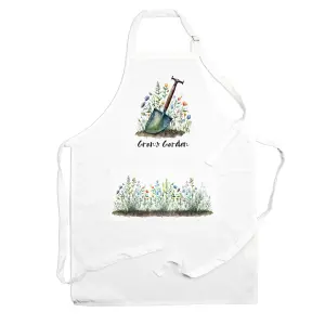 Purely Home Grans Apron - Gardening Gift Apron - Adjustable Ties/Pocket Present for Gran