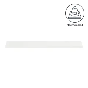 GoodHome Rigga White Rectangular Floating shelf (L)80cm x (D)19cm