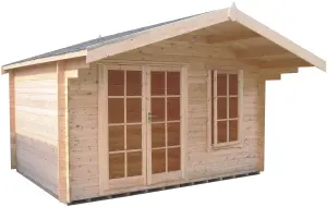 Shire Cannock 12x12 ft Toughened glass & 1 window Apex Wooden Cabin