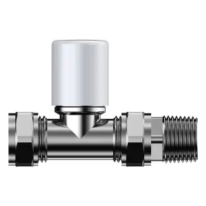 VURTU11 Straight Thermostatic Radiator Valve and Lockshield, 125(H) x 115(W), Chrome, 613690