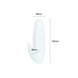 3M Command Designer Large White Bath Hook (Holds)2.2kg