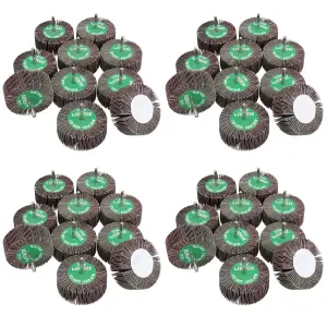 120 Grit 80mm Flap Wheel Disc Abrasive Sanding Pads For Drills Grinders 6mm Shank 40pc