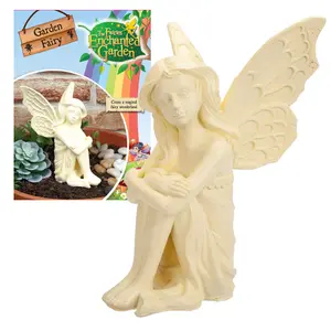 Enchanted Cream Sitting Fairy Garden Ornament