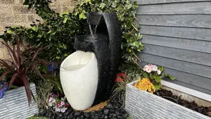 3 Flowing Vases Contemporary Mains Plugin Powered Water Feature