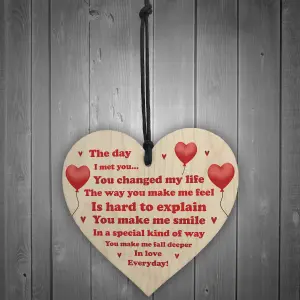 Anniversary Gift For Husband Wife Wooden Heart Gift For Men Women Love Plaque