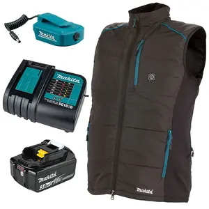 Makita DCV202ZXL LXT 18v Cordless Heated Vest Gilet Black Extra Large + Battery