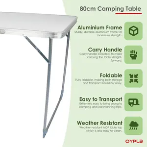 Oypla 80cm Portable Folding Outdoor Camping Kitchen Work Top Table