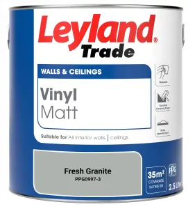 Leyland Trade Vinyl Matt Walls & Ceilings Emulsion Paint Fresh Granite (PPG0997-3) 2.5L