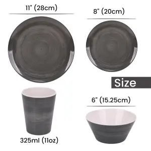 16pcs Melamine Dinnerware Set, Swirl Design