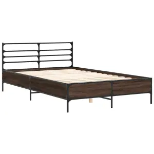 Berkfield Bed Frame without Mattress Brown Oak 140x190 cm