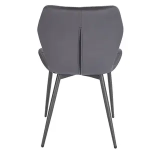 Hyampom Velvet Wing Back Side Chair Dark Grey