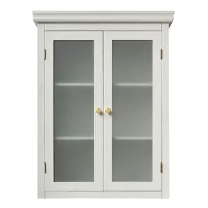 Melody Maison Grey Frosted Glass Fronted Wall Cabinet 75cm x 57cm