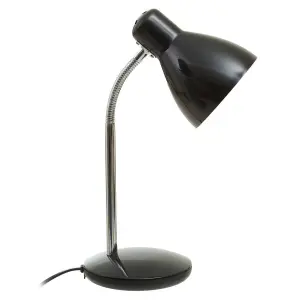 Interiors By Premier Sleek Black Lamp, Minimalist Design Bedside Table Lamp For Bedroom, Flexible Desk Lamp For Home Office