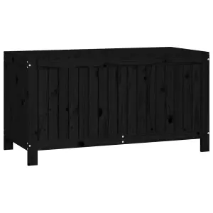 Berkfield Garden Storage Box Black 121x55x64 cm Solid Wood Pine