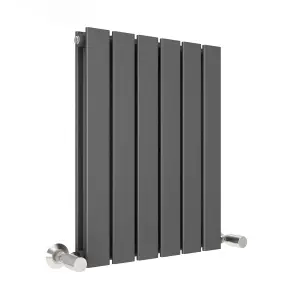 Anthracite Flat Tube 600x456mm Horizontal Double Panel Heated Towel Radiator