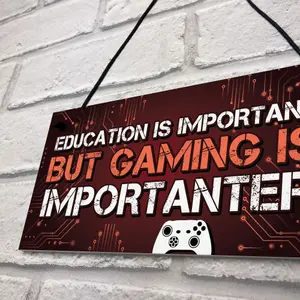 Red Ocean Funny Gaming Sign Xbox Inspired Novelty Christmas Gift For Brother Son Gamer Gaming Room Sign