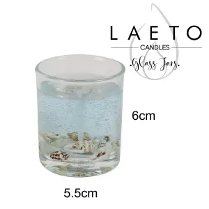 Votive Candles Unscented Sea Shell Themed Set of 3 by Laeto Ageless Aromatherapy - FREE DELIVERY INCLUDED