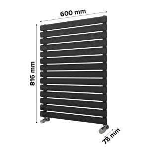 Ximax Champion FORH1164600A Anthracite Gas Vertical Designer Radiator, (W)600mm x (H)816mm