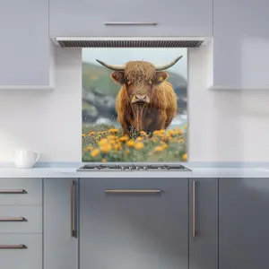 Highland Cow By The Coast Kitchen Splashback