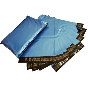 500 x 8.5x14" (216x350mm) Metallic Blue Polythene Waterproof Self Sealing Postal Mailing Bags