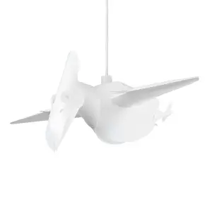 ValueLights Children's White Pterodactyl Dinosaur Jurassic Bedroom Ceiling Pendant Light Shade