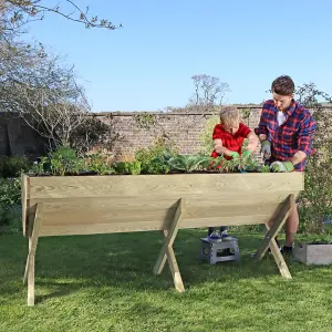 Zest Wooden Vegetable Raised Bed Planter Manger Trough Garden 2m