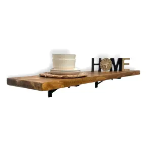 Rustic Folding Breakfast Bar Wall Mounted BT03 (Tudor Oak, 80cm (0.8m)