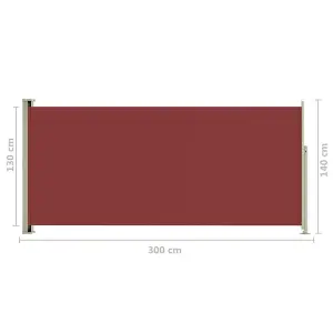 Berkfield Patio Retractable Side Awning 140x300 cm Red