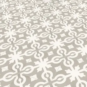 GoodHome Italo Grey & white Flower mosaic Stone tile effect Textured Mineral filler & polypropylene (PP) Click vinyl Flooring Sample