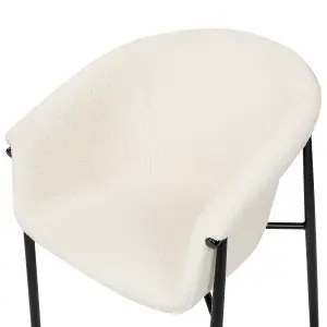 Set of 2 Dining Chairs AMES Boucle Off-White