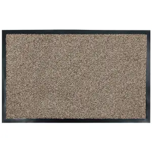 JVL Admiral Machine Washable Micorfibre Barrier Doormat 50x80cm Stone