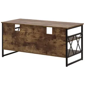 Beliani Industrial TV Stand Brown CARLISLE