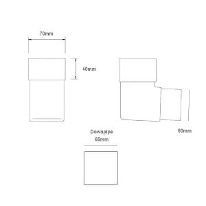 Caramel Square Downpipe 92.5 Degree Offset Bend, Freeflow Rain Water Systems