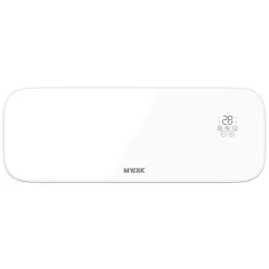 MYLEK Glass White Overdoor Air Curtain Heater Fan 2000W, Smart WIFI App Or Remote Control