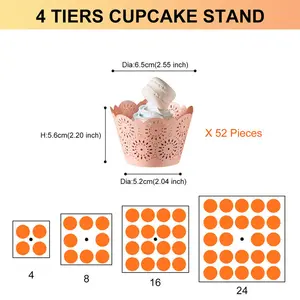 4 Tier Round Acrylic Cupcake Display Stand Holder