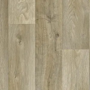 Brown Wood Effect Vinyl Flooring For LivingRoom, Kitchen,1.90mm Thick Cushion Backed Vinyl Sheet-6m(19'8") X 2m(6'6")-12m²