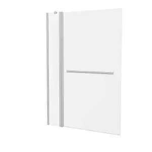 Nes Home Athens 1000mm Square Glass Bath Screen Swing Door & Towel Bar Chrome