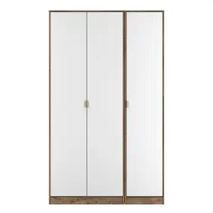 Nashville Ready assembled Contemporary White & oak Tall Triple Wardrobe (H)1960mm (W)1108mm (D)530mm