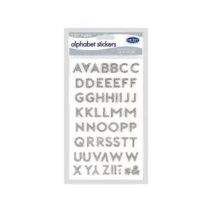 County Stationery Alphabet Sticker Sheet (Pack of 12) Silver (One Size)