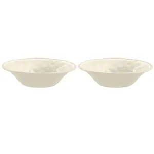 Purely Home Crackle Cream Melamine Low Bowls - Set of 2