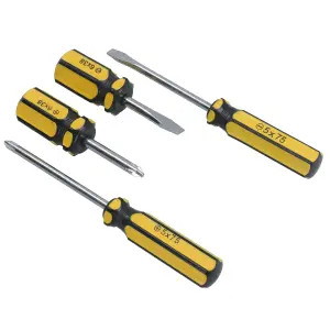 4pc Screwdriver Set Slotted / Flat / Phillips With Ergonomic Handles SIL92