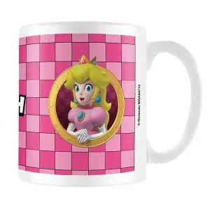 Super Mario Portrait Princess Peach Mug Pink/White (One Size)