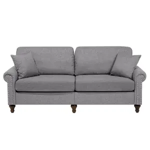 3 Seater Fabric Sofa Grey OTRA II