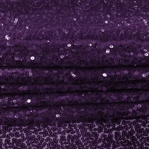 4ft x 7ft Sequin Backdrop Photography Background Shiny Fabric Glitter Curtain Backdrop, Purple