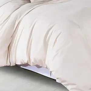 Marnisha Polyester Solid Colour Duvet Cover Set with Pillowcases Beige / Double - 2 Standard Pillowcases